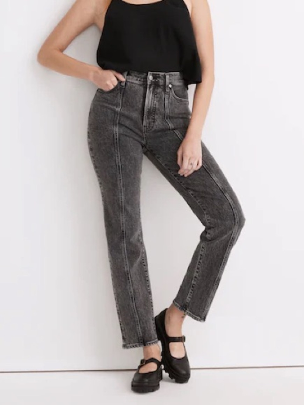 Madewell The Perfect Vintage Straight Jeans in Meaford Wash Seamed Edition TALL